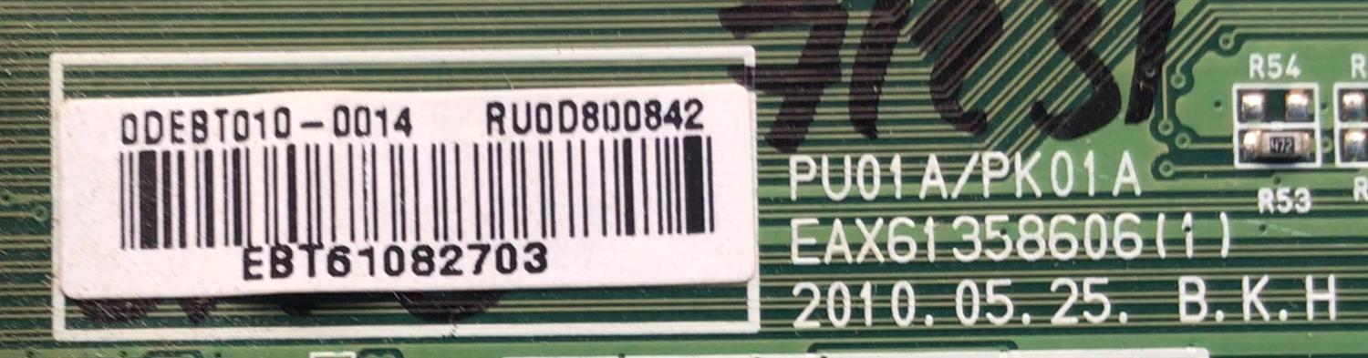 MAIN PARA TV LG / NUMERO DE PARTE  EBT61082703 / EAX61358606 / RU0D800842 / 0DEBT010-0014 / PANEL PDP42T10000 / MODELO Z42PJ240-UB.AUSLZUR - Imagen 2
